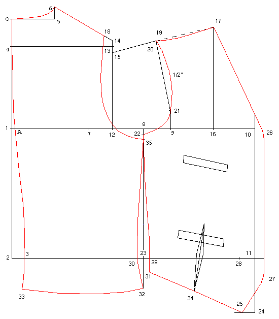[Pic of waistcoat pattern draft.]